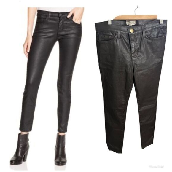 Current/Elliott Denim - Current/Elliott Coated gray brown ankle skinny jeans 30 mid to low rise